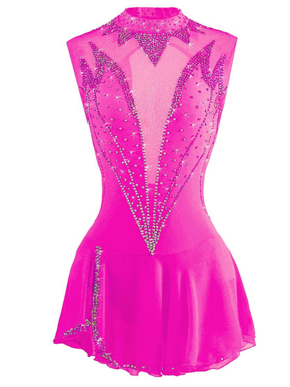 Figure Skating Dress Women's Girls' Ice Dancewear High Elasticity Competition Skating Wear Crystal/Rhinestone Ice Skating Figure