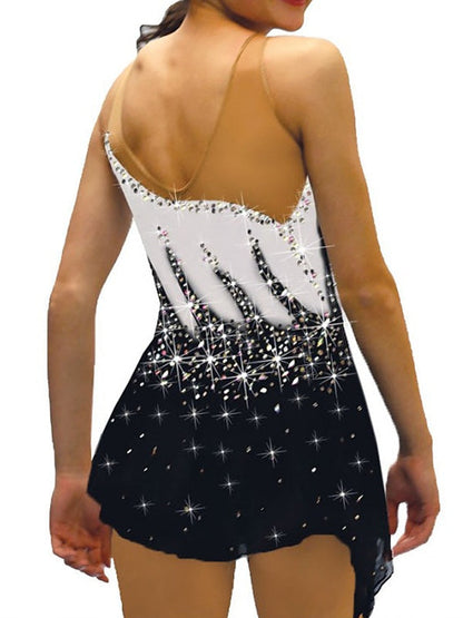 Figure Skating Women's Girls' Training Practice Sleeveless Ice Skating Dress