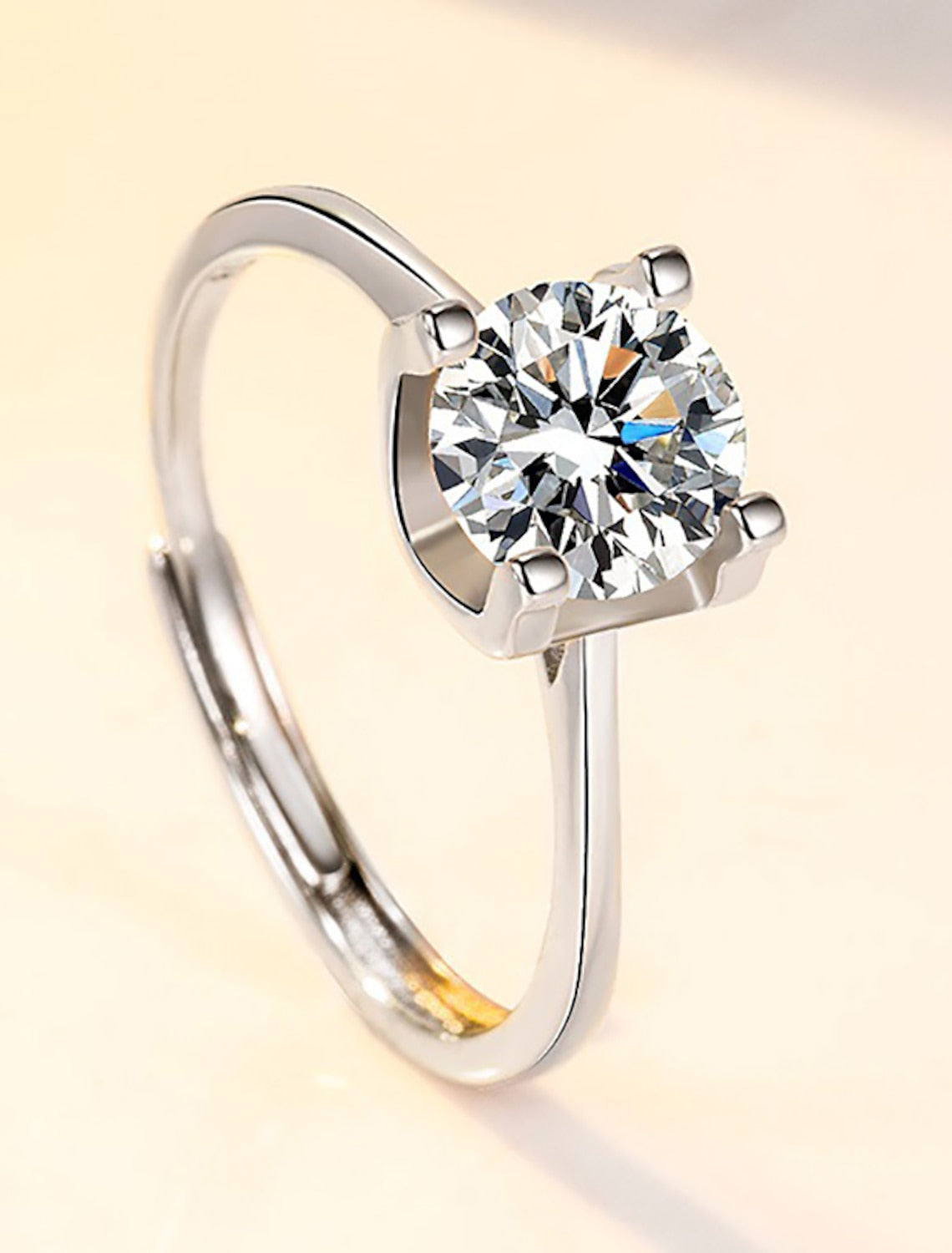 Ring Wedding Geometrical Silver Rhinestone S925 Sterling Silver Stylish Simple Luxury