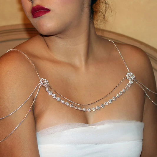 Novelty Fashion Rhinestone Simple Shoulder Chain Dress Accessories