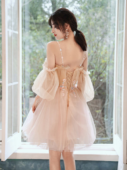 Cute tulle short prom dress cocktail dress  8325