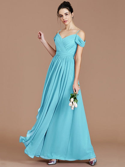 Charming Off-the-Shoulder Sleeveless Ruched Chiffon Bridesmaid Dresses