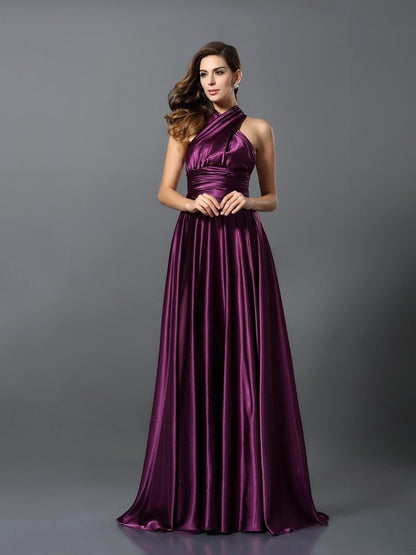 Charming Pleats Sleeveless Long Bridesmaid Dresses