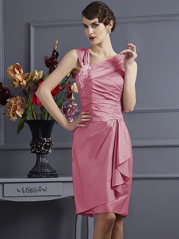 Charming Sleeveless Applique Short Taffeta Bridesmaid Dresses