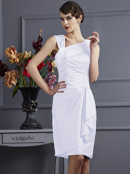 Charming Sleeveless Applique Short Taffeta Bridesmaid Dresses