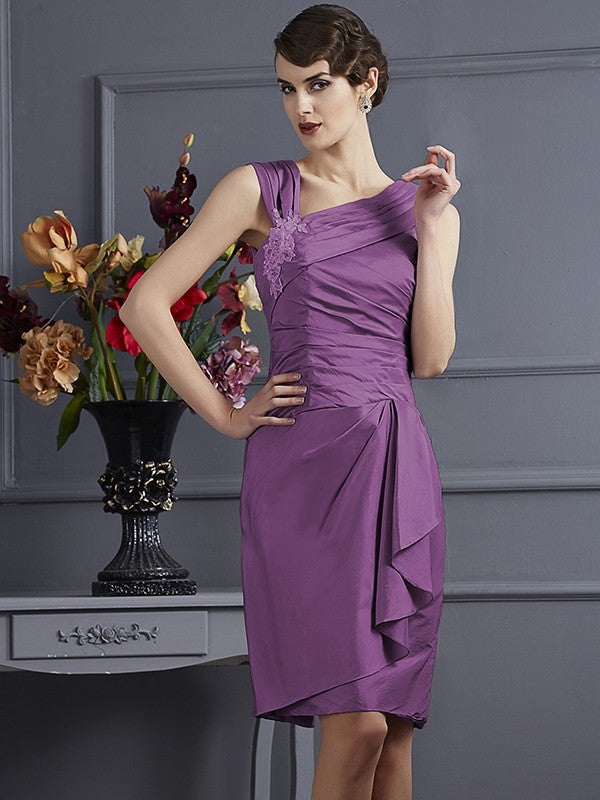 Charming Sleeveless Applique Short Taffeta Bridesmaid Dresses