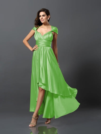 Charming Sleeveless High Low Bridesmaid Dresses