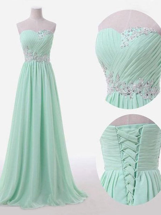 Charming Sleeveless Sweetheart Beading Chiffon Bridesmaid Dresses