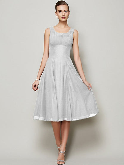 Charming Straps Sleeveless Pleats Short Chiffon Bridesmaid Dresses