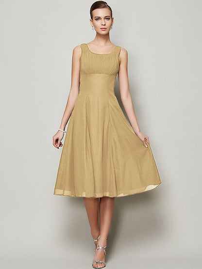 Charming Straps Sleeveless Pleats Short Chiffon Bridesmaid Dresses