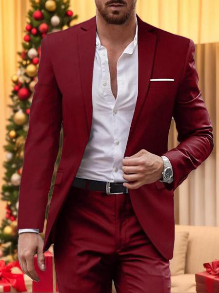 Men's Tailored Fit Single Breasted One-button 2 Pieces Wedding Suits