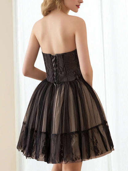 A-Line/Princess Strapless Sleeveless Short/Mini Party Dance Cocktail Homecoming Dress With Corset Bodice