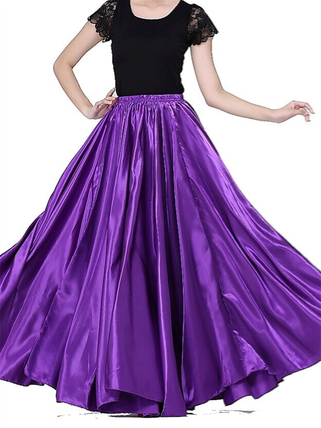 Women's Dancewear Latin Dance Skirts Gore Women's Performance Natural Matte Satin