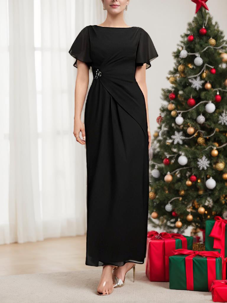 Sheath/Column Ankle-Length Short Sleeves Mother of the Bride Dresses