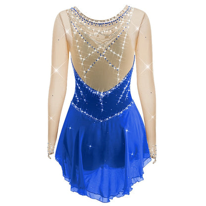 Figure Skating Women's Girls' Sleeveless Training Practice Sparkly Ice Skating Dress