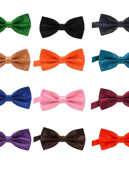 Men's Solid Colored Bow Tie Fashion Party Wedding Formal Evening