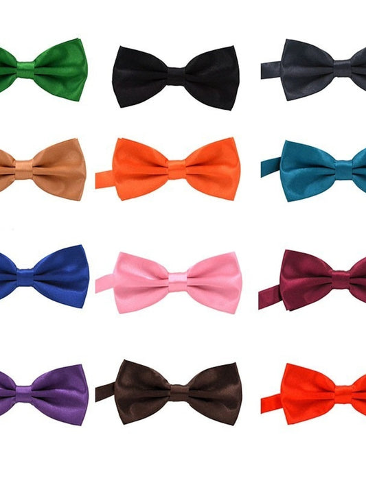 Men's Solid Colored Bow Tie Fashion Party Wedding Formal Evening