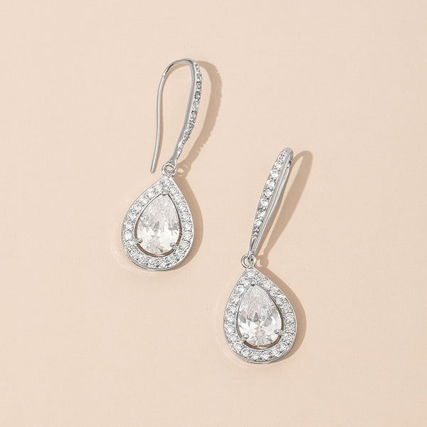 Shining Zircon Drop Earrings