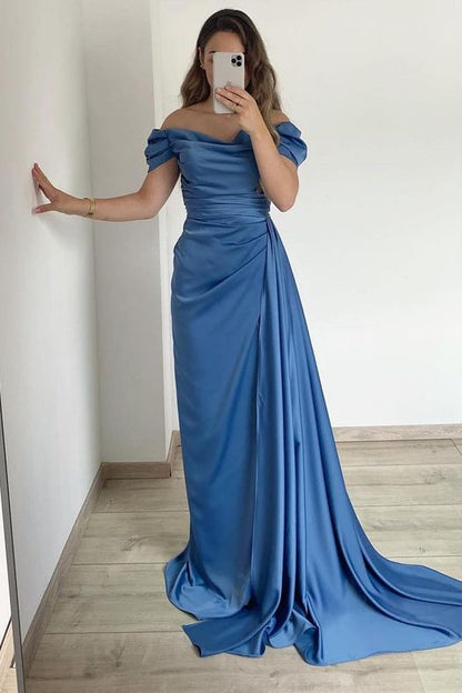 Strapless Off-The-Shoulder Mermaid Prom Dress With Ruffles Online PD0910