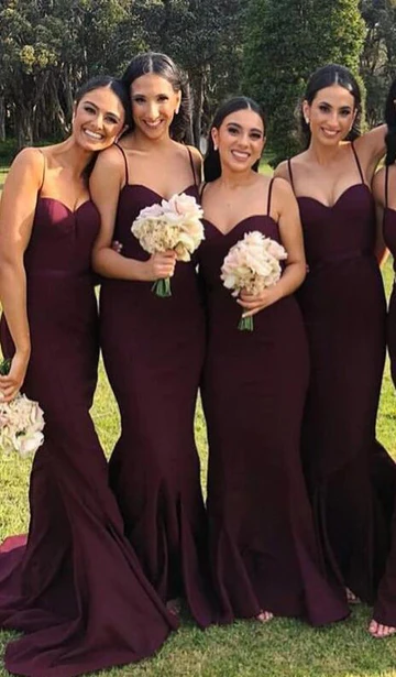 Spaghetti Straps Mermaid Sexy Backless Sleeveless Long Bridesmaid Dress,Cheap Bridesmaids Dresses  gh2082