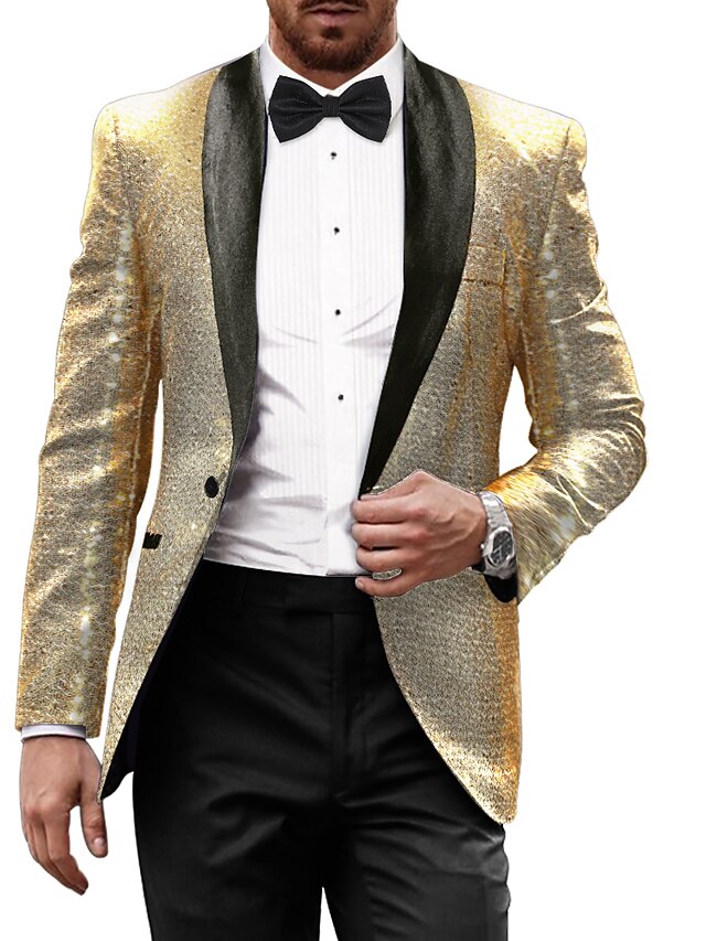 Men's Tailored Fit Single Breasted One-button Party Jacket