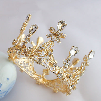 Vintage Mini Rhinestone Princess Crown Headpiece Accessories