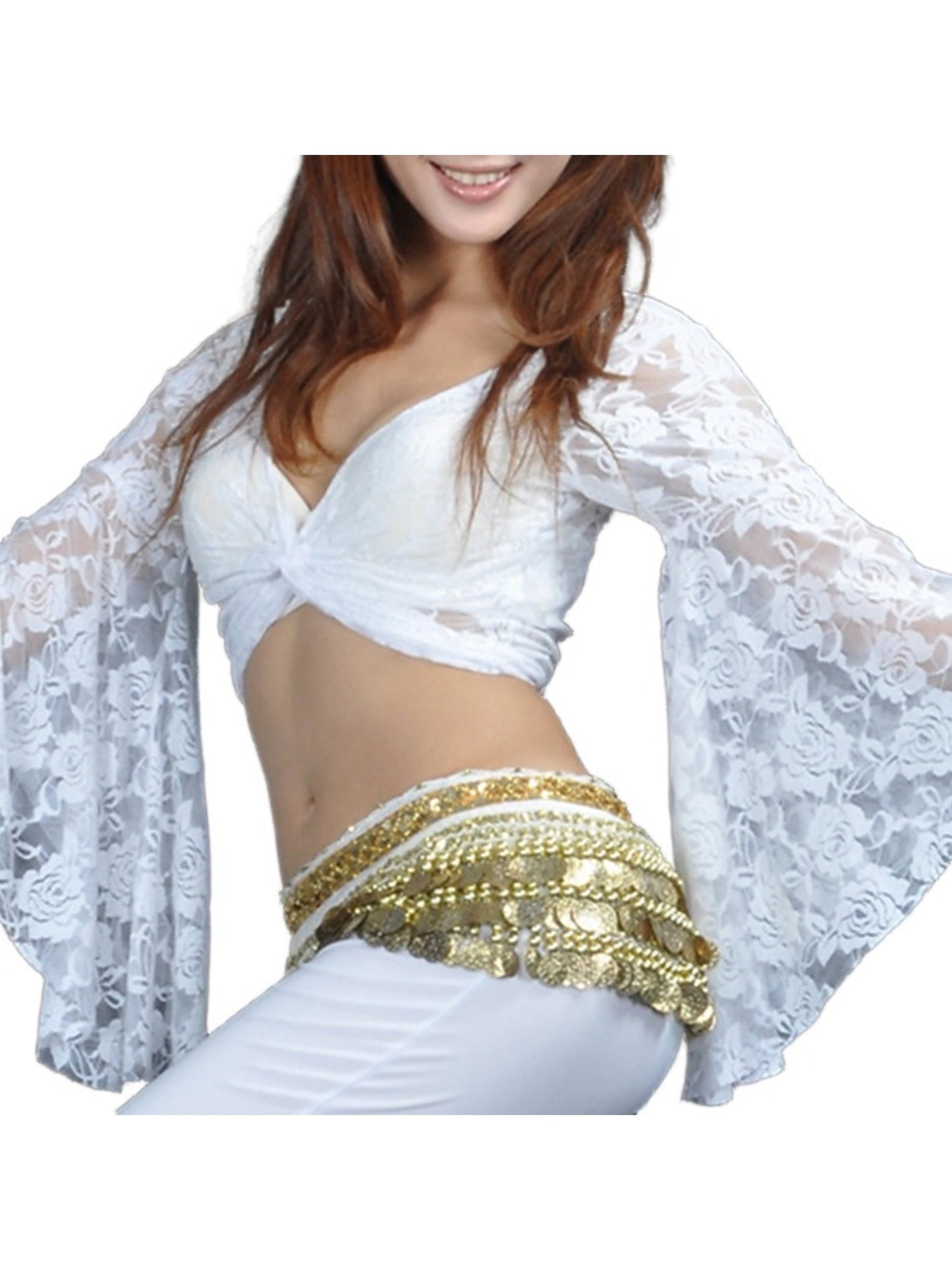 Belly Dance Long Sleeve Top Lace Women's Training Performance