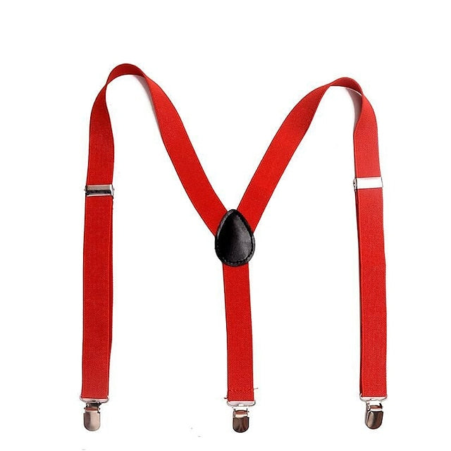 Men's Solid Color Suspender Polyester Nylon Metal Buck