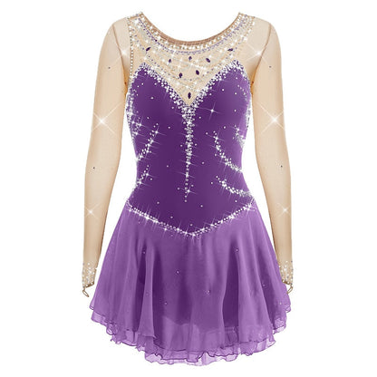 Figure Skating Women's Girls' Sleeveless Training Practice Sparkly Ice Skating Dress