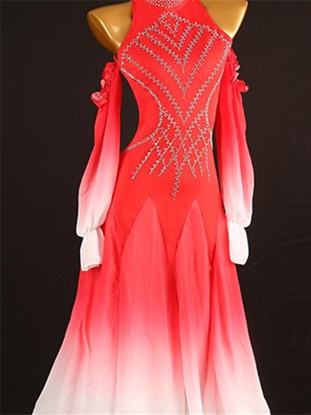 Women's Dancewear Ballroom Dance Dress Crystals/Rhinestones Women's Performance Daily Wear Long Sleeve