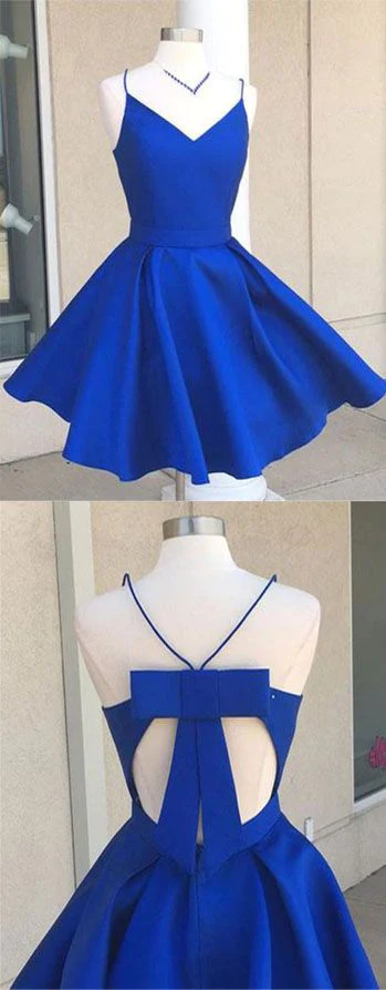 Short Blue Prom Dress, Homecoming Dresses, Graduation School Party Gown, Winter Formal Dress gh859