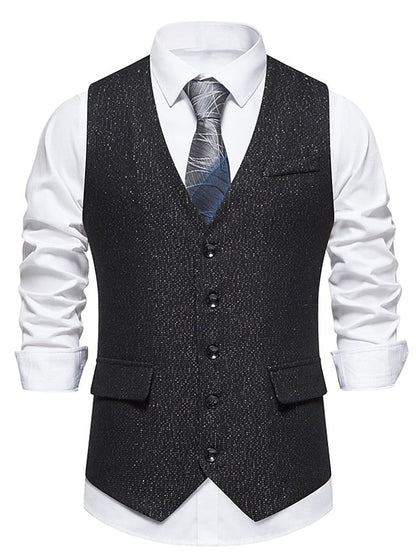 Men's Business Single Breasted More-buttons Vest