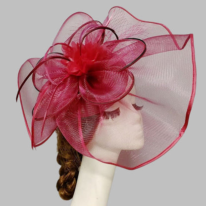 Delicate Net Veil Hat Flower Fascinators/Headpiece with Cap