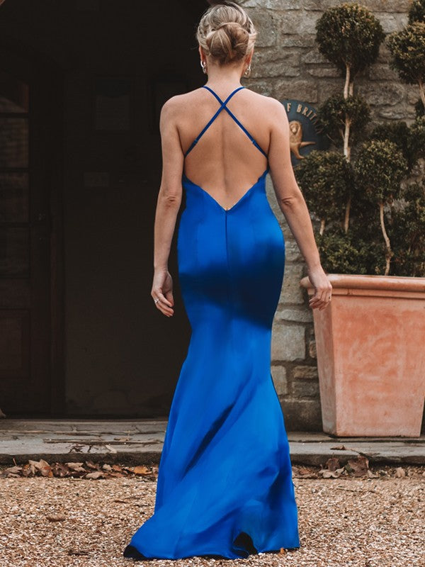 Royal Blue V-Neck Mermaid Prom Dress PD0221