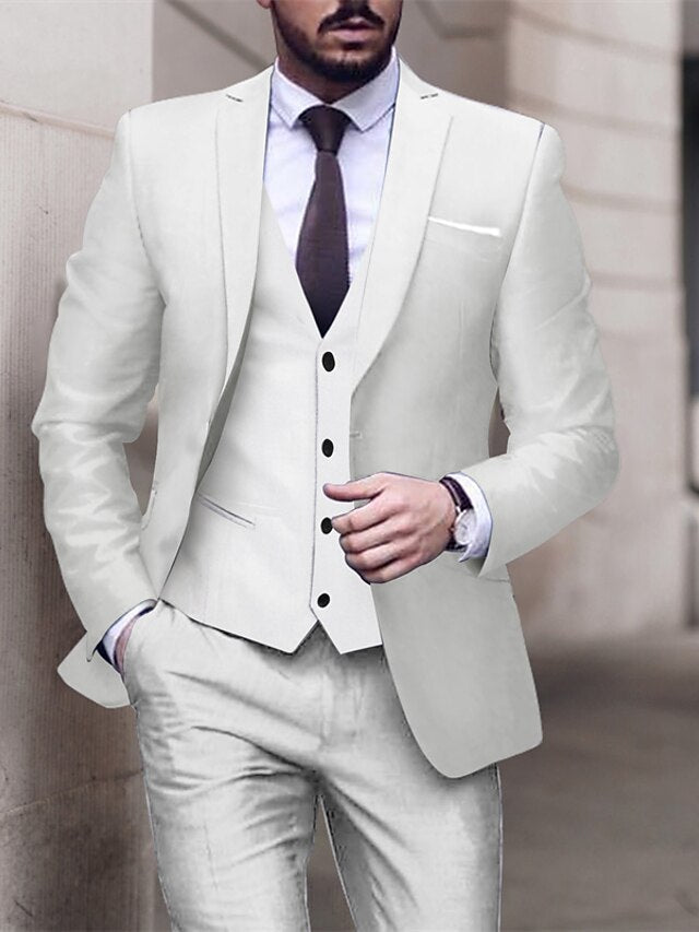 Men's Tailored Fit Single Breasted One-button 3 Pieces Wedding Suits