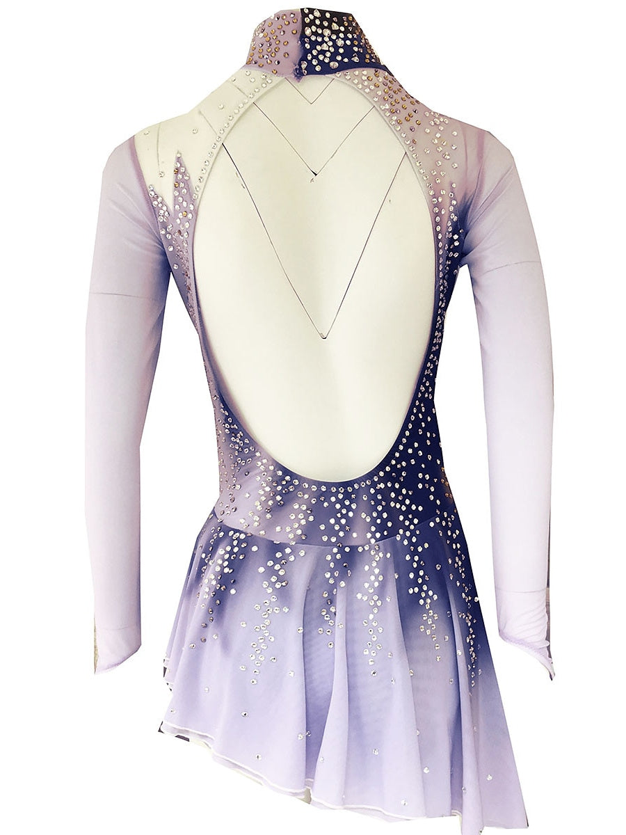 Figure Skating Dress Women's Girls' Dancewear Spandex Micro-elastic Crystal/Rhinestone Ice Skating Dress