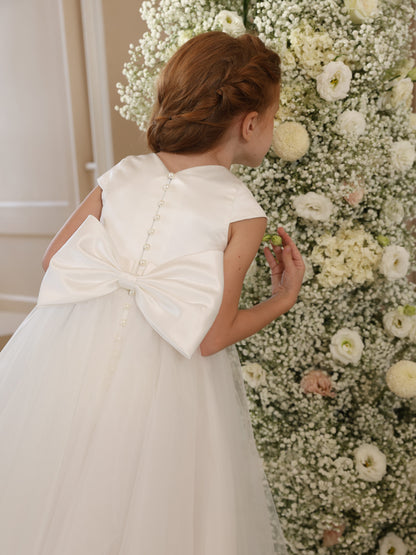 Ball-Gown Scoop Sleeveless Ankle-Length Flower Girl Dresses With Bowknot