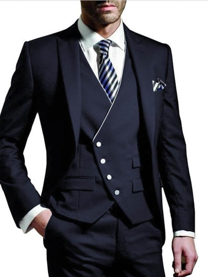 Men's Tailored Fit Single Breasted One-button 3 Pieces Wedding Suits