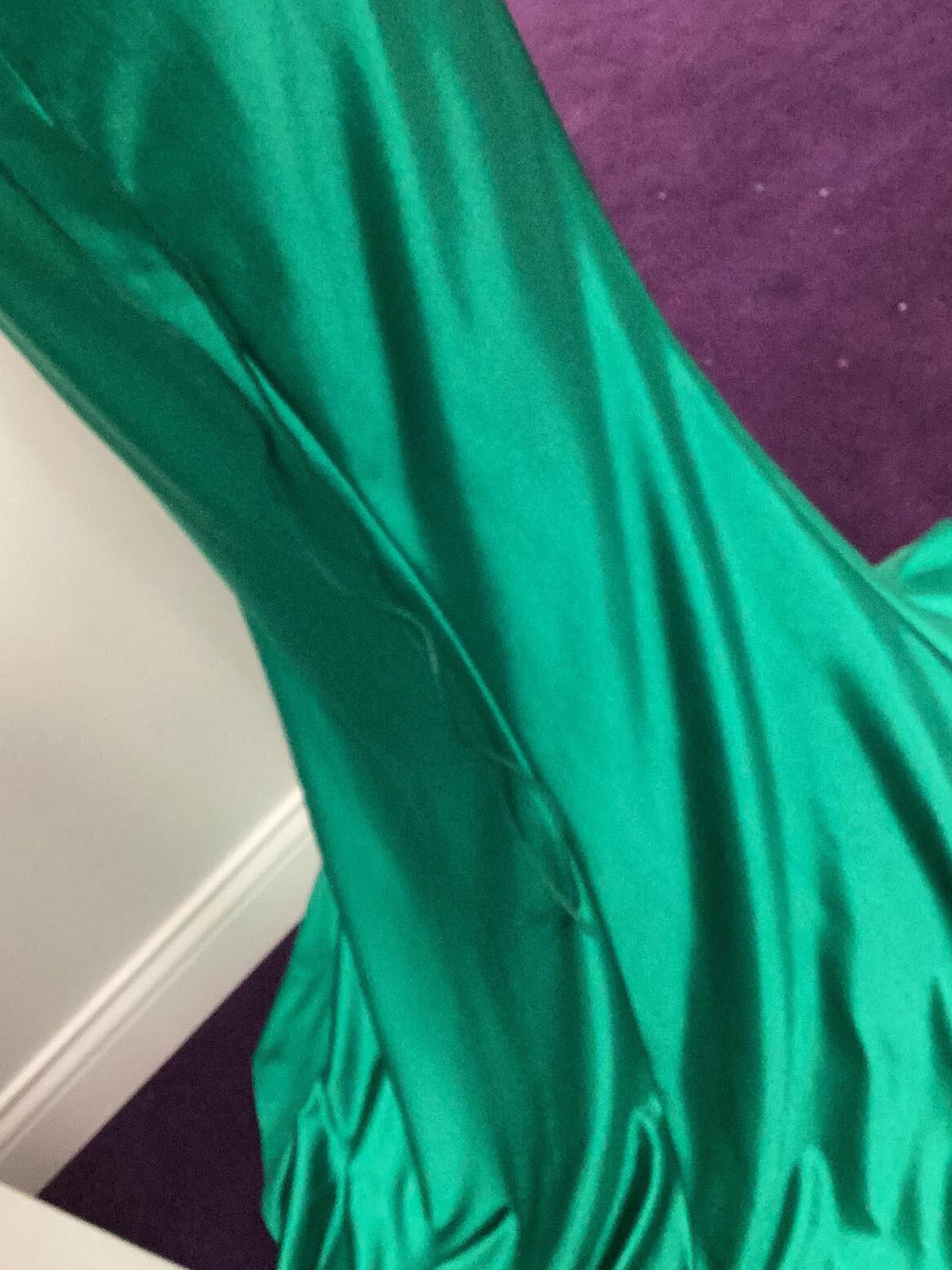 Dallas | Green Sheer Appliques Satin Mermaid Long Prom Dress