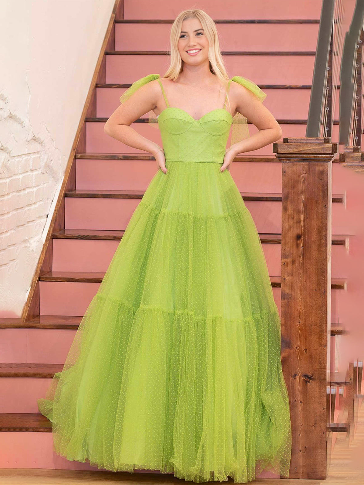 Skyler |A-line Sweetheart Dot Tulle Prom Dress