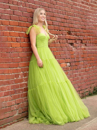 Skyler |A-line Sweetheart Dot Tulle Prom Dress