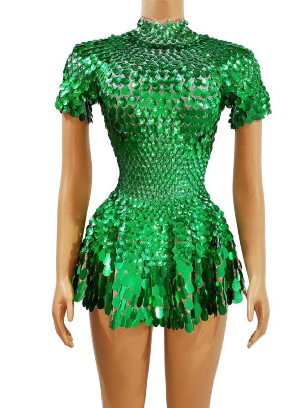 Column/Sheath High Neck Sequins Short/Mini Costume Vintage Party Dresses