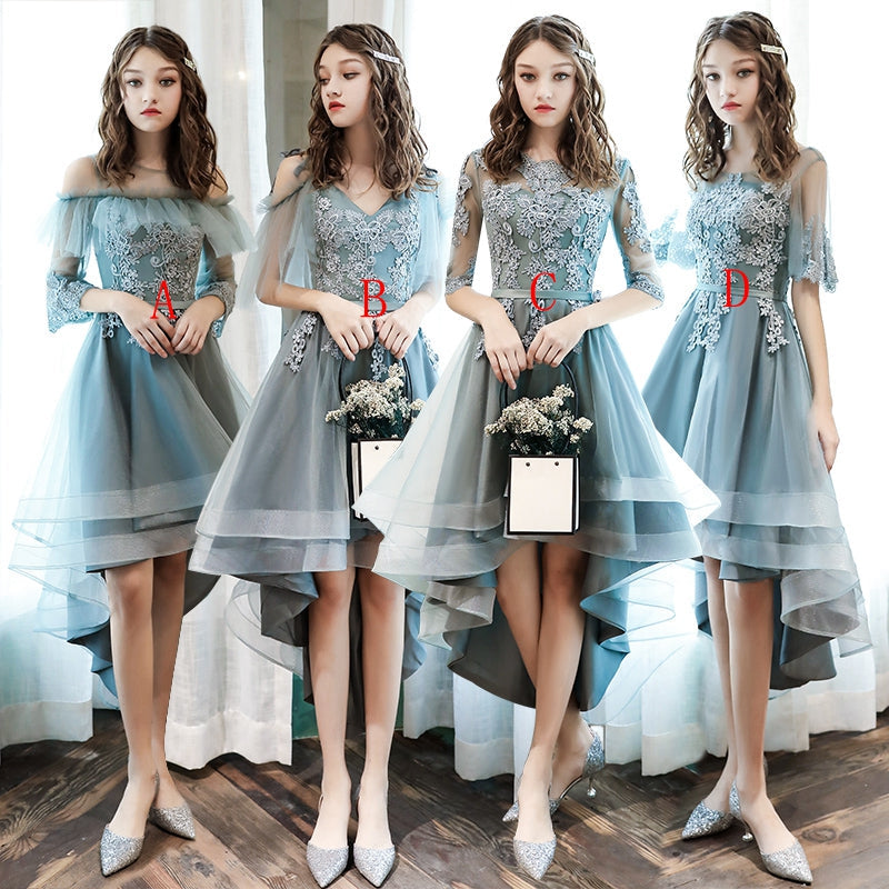 Blue lace homecoming dress bridesmaid dress  8333