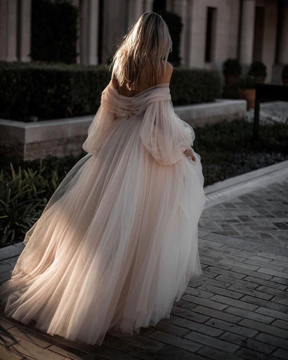 LTP0410,Popular off the shoulder tulle wedding dresses sweetheart wedding dress a line bridal gown prom dresses long party gown