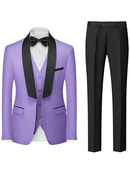 Men's Tailored Fit Single Breasted One-button 3 Pieces Wedding Suits