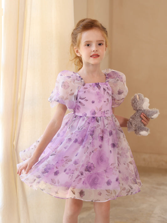 Ball-Gown Tulle Scoop Short Sleeves Short/Mini Flower Girl Dresses