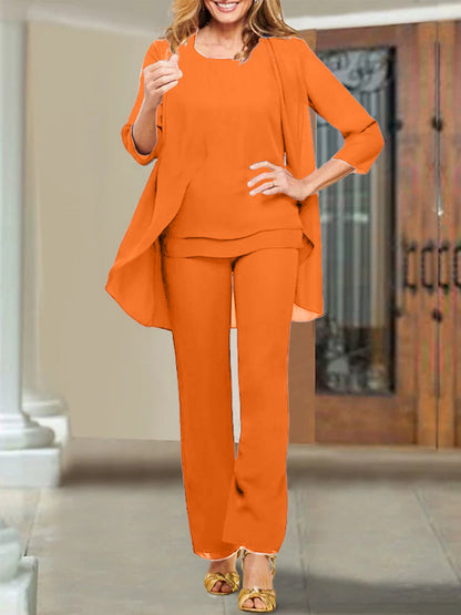 Chiffon Scoop Mother of the Bride Pantsuits