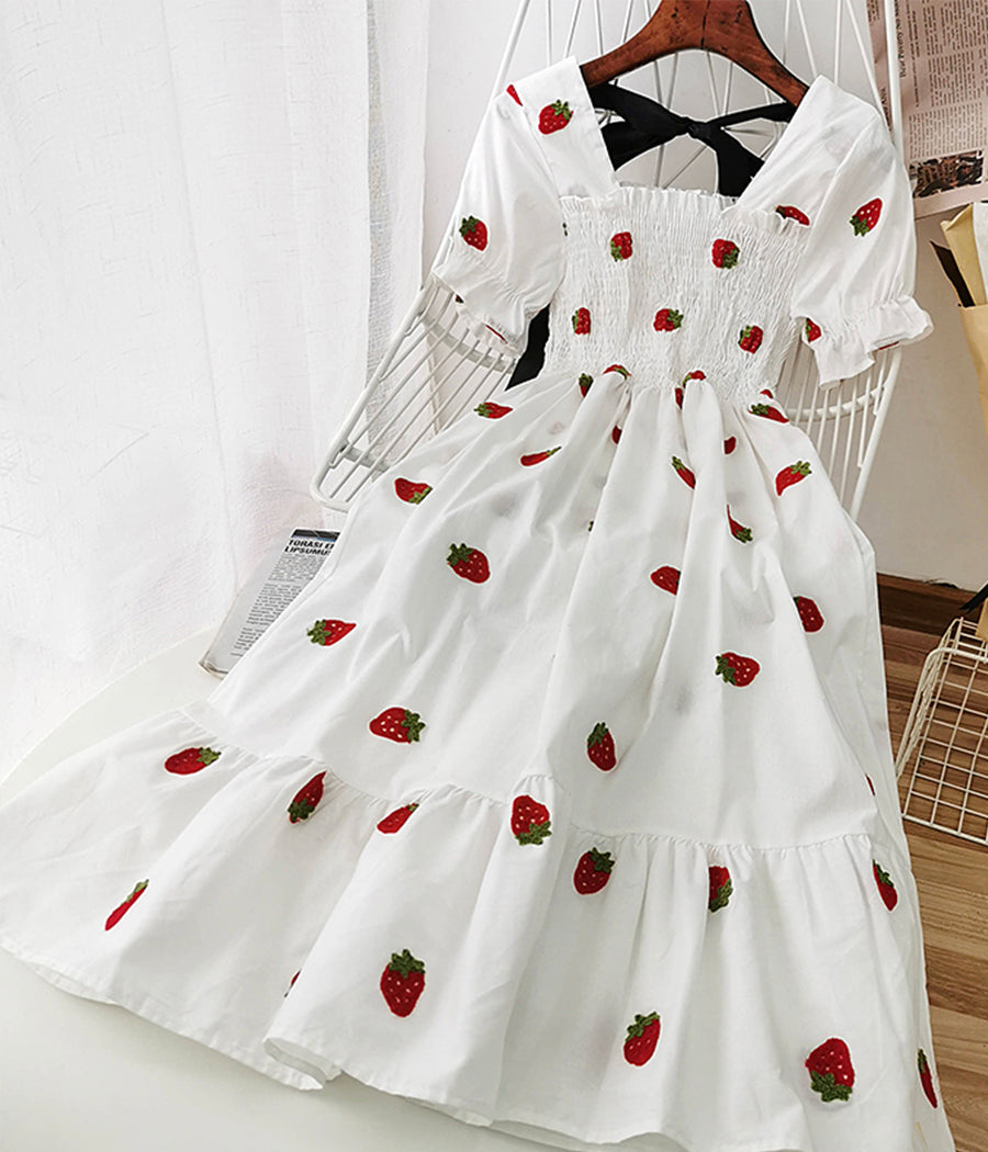 Cute A line fruit dress fashion girl dress  1237