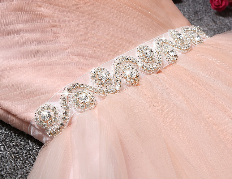 Cute pink sweetheart neck short prom dress,pink evening dresses  7672