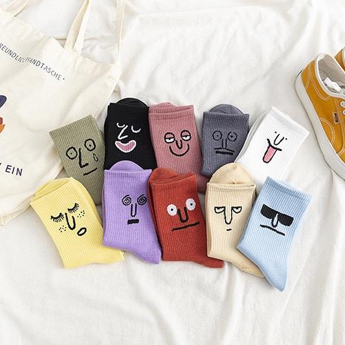 10 Pairs Women's Work Daily Holiday Multi Color Cotton Simple Casual Casual Cute Sports Crew Socks